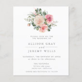 Budget Floral Wedding Invitation Flyer (Voorkant)