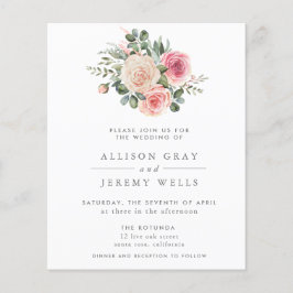 Budget Floral Wedding Invitation Flyer