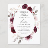 Budget Floral Wedding Invitation Flyer (Voorkant)