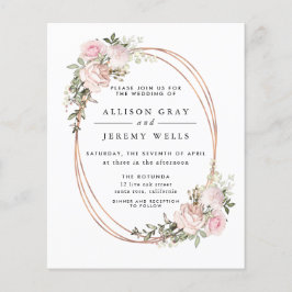 Budget Floral Wedding Invitation Flyer
