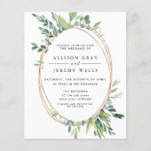 Budget Floral Wedding Invitation Flyer (Voorkant)