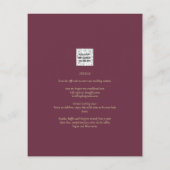 BUDGET Floral Wedding Invite QR Code RSVP Fly Flyer (Achterkant)