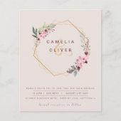 BUDGET Floral Wedding Invite QR Code RSVP Flyer (Voorkant)