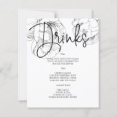 Budget Floral WEDDING MENU. Flyer (Achterkant)