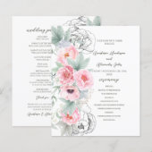 Budget Floral Wedding Program. (Voorkant / Achterkant)