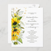 Budget Floral Wedding Program. (Voorkant / Achterkant)