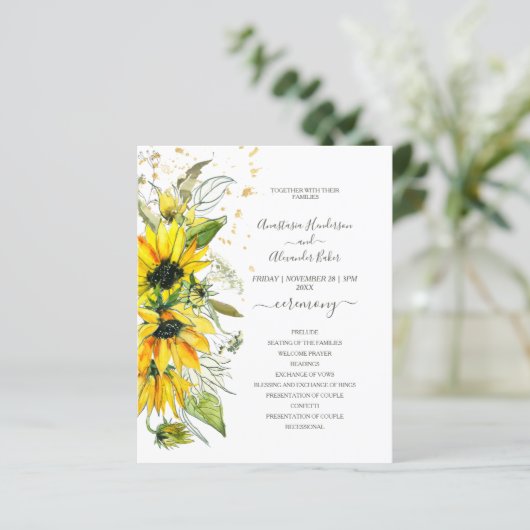 Budget Floral Wedding Program. (Staand voorkant)