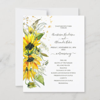Budget Floral Wedding Program.