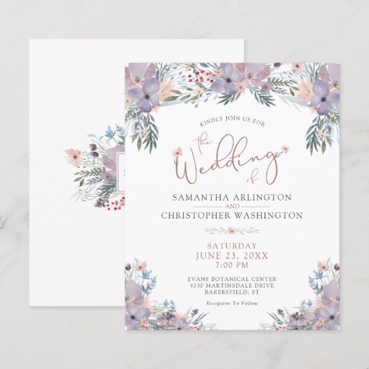 Budget Floral Wildbloemen Weddenschap (Voorkant / Achterkant)