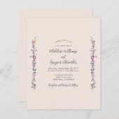 Budget Floral Wildflower Wedding Uitnodiging (Voorkant / Achterkant)