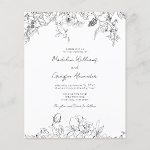Budget Floral Wildflower Wedding Uitnodiging