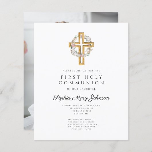 Budget Floral Wreath Photo Girl First Community (Voorkant / Achterkant)