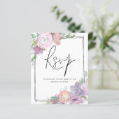 BUDGET Florals cribbly QR Code Weddenschap RSVP (Staand voorkant)