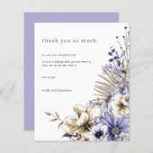 Budget Florals Foliage Lila Weddenschap Dank u (Voorkant / Achterkant)