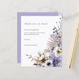 Budget Florals Foliage Lila Weddenschap Dank u