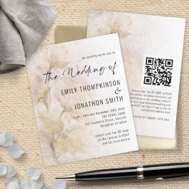 Budget  Florals QR Code Wedding Invite