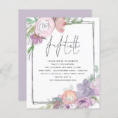 Budget Florals Scribble Lijst 50th Party Invite (Voorkant / Achterkant)