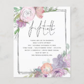 Budget Florals Scribble Lijst 50th Party Invite (Voorkant)