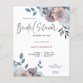 Budget Florals Script Vrijgezellenfeest Tea Uitnod