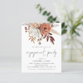 Budget Florals Terracotta Engagement Party nodigt  (Staand voorkant)