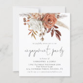 Budget Florals Terracotta Engagement Party nodigt  (Voorkant)