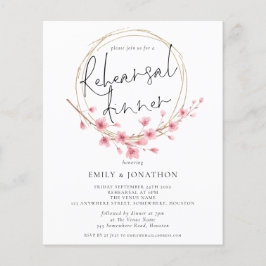 Budget Florals Wedding Rehearsal Dinner Uitnodigin