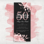 Budget Florence Party Roos Gold Black<br><div class="desc">Elegant 'Birthday Party Program' met Floral Arrangement in Roos Gold & Black met aangepaste tekst.</div>