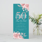 Budget Florence Party Roos Gold Blauwgroen (Staand voorkant)