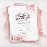 Budget Florence Party Roos Gold Kaart<br><div class="desc">Elegant 'Birthday Party Program' met Floral Arrangement in Roos Gold met aangepaste tekst.</div>