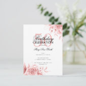 Budget Florence Party Roos Gold Kaart (Staand voorkant)