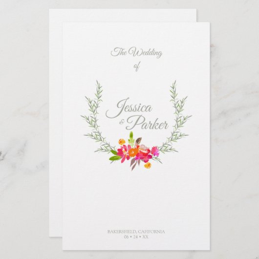 Budget Florence Waterverf Colorful Elegant Garland (Voorkant / Achterkant)