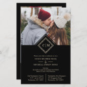 Budget Flourish Black Luxury Wedding Initials (Voorkant / Achterkant)