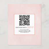 BUDGET Flowers QR code roze bruiloft Uitnodiging (Achterkant)