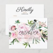 BUDGET/Flowers RSVP-kaart (Voorkant / Achterkant)