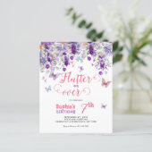 BUDGET Flutter op Over Floral Butterfly Verjaardag (Staand voorkant)