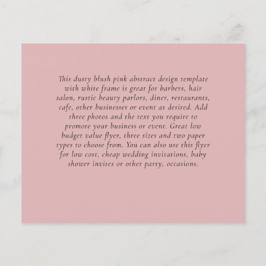 BUDGET Flyer FREE Design Sjabloon Abstract Roze (Achterkant)