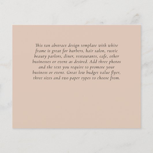 BUDGET Flyer FREE Design Sjabloon Abstract Tan (Achterkant)