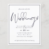 BUDGET Flyer Paper Midnight Blue Weddenschap Invit (Voorkant)