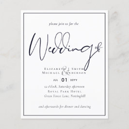 BUDGET Flyer Paper Midnight Blue Weddenschap Invit