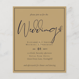BUDGET FLYER Paper Weddenschap Gold Navy