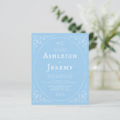 Budget Foliage Baby Blue Wedding Invite (Staand voorkant)