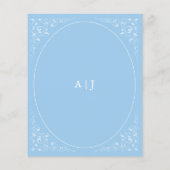 Budget Foliage Baby Blue Wedding Invite (Achterkant)
