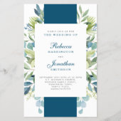 Budget Foliage Blue Wedding RSVP Flyer (Voorkant)