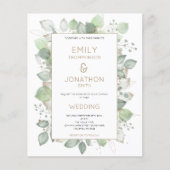 Budget Foliage Border Gold Sage Weddenschap (Voorkant)