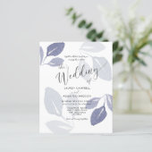 Budget Foliage Dusty Blue Wedding Uitnodiging (Staand voorkant)
