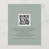 Budget Foliage Gold Sage QR Code Weduwen Uitnodigi (Achterkant)