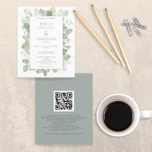Budget Foliage Gold Sage QR Code Weduwen Uitnodigi
