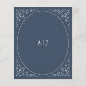 Budget  Foliage Indigo Blue Wedding Invite (Achterkant)