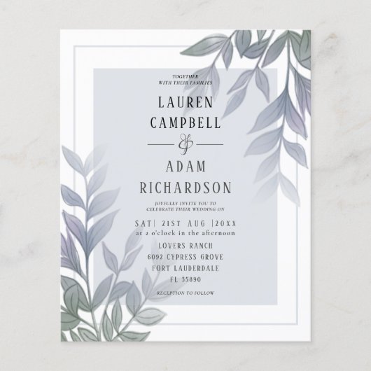 Budget Foliage Paars Lila Weddenschap (Voorkant)