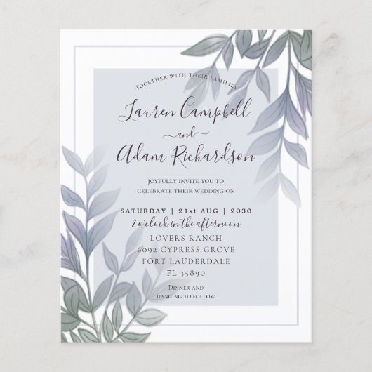 Budget Foliage Paars Lila Weddenschap (Voorkant)